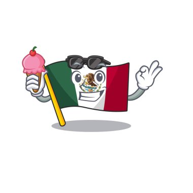 Dondurma bayrağı meksika karakteri ile maskot şeklinde