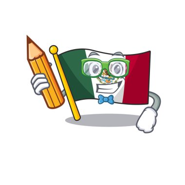 Maskot şeklinde öğrenci bayrağı meksika karakteri