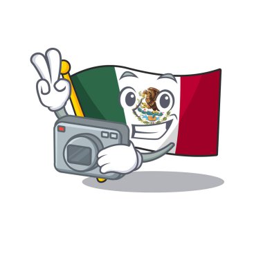 Fotoğrafçı bayrak meksika karakteri ile izole