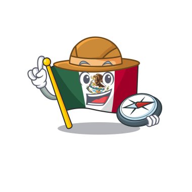 Explorer bayrağı meksika karakteri ile izole