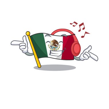 Dinleme müzik bayrağı meksika karakteri ile izole