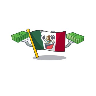 Para çantası bayrağı meksika karakteri ile izole ile