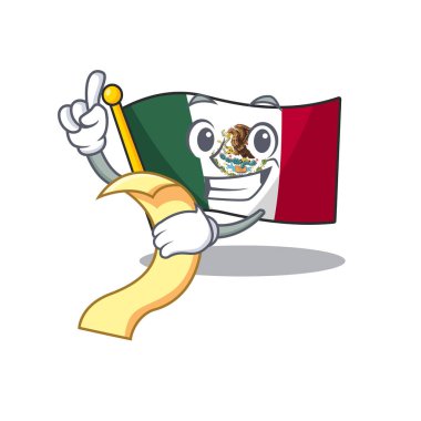 Menü bayrağı meksika karakteri ile izole ile