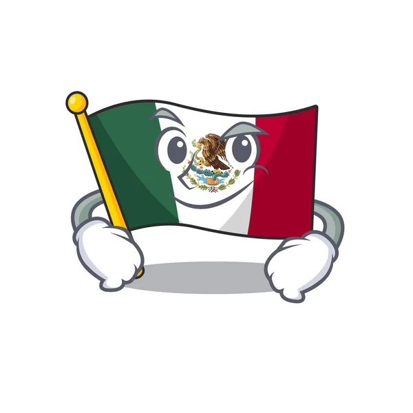Drapeau souriant personnage mexicain en forme de mascotte — Image vectorielle
