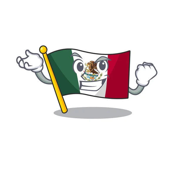 Personagem mexico bandeira bem sucedida em forma de mascote — Vetor de Stock