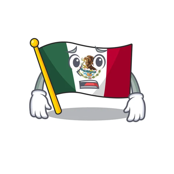 Angst Flagge Mexiko isoliert mit dem Charakter — Stockvektor