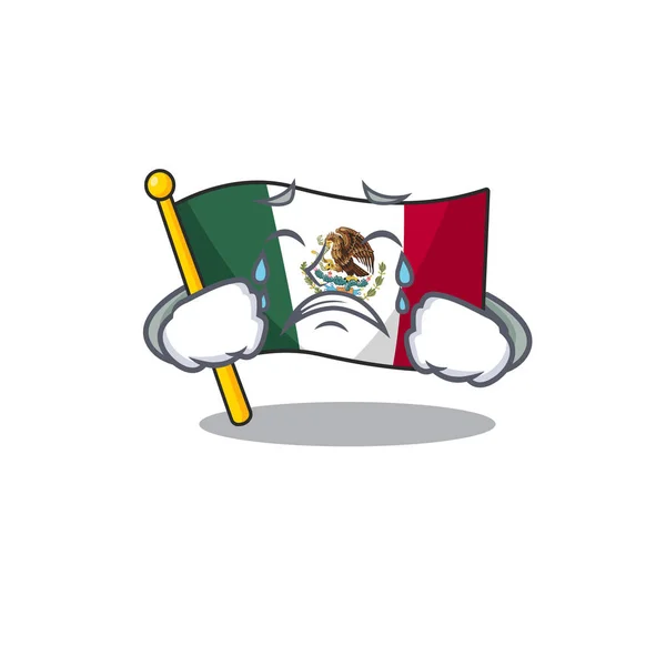 哭泣的旗帜墨西哥孤立与字符 — 图库矢量图片