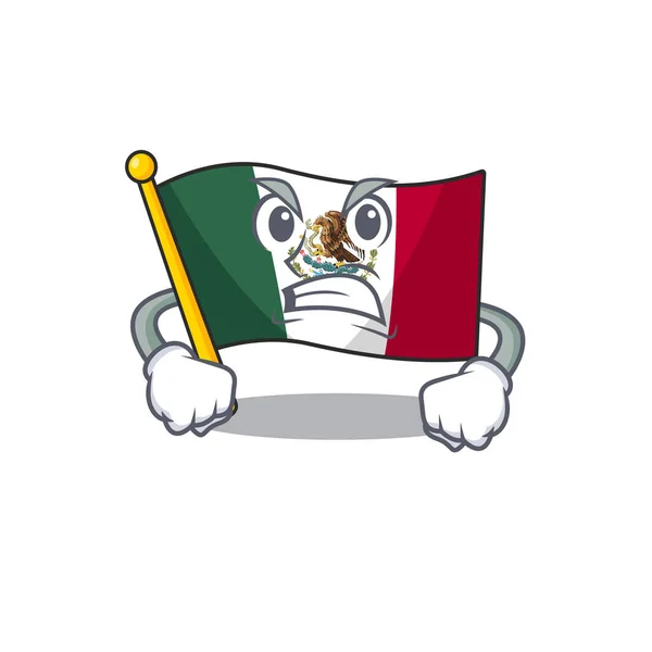 Wutfahne Mexiko isoliert mit dem Charakter — Stockvektor