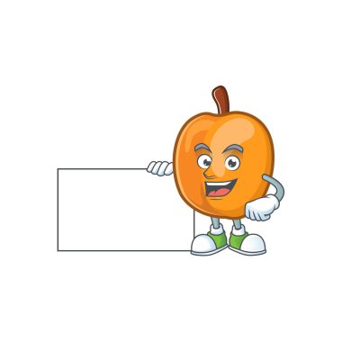 Besleyici maskot için tahta kayısı çizgi film karakteri ile Thumbs up