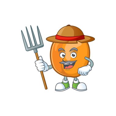 Besleyici maskot için Çiftçi kayısı çizgi film karakteri