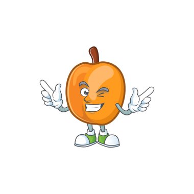 Wink kayısı sevimli meyve çizgi film karakter tarzı