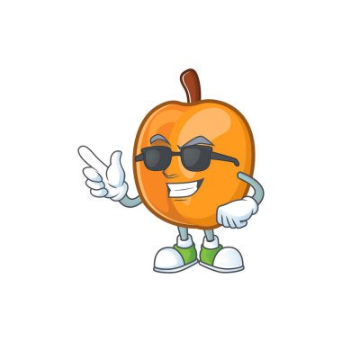 Süper serin kayısı sevimli meyve çizgi film karakter tarzı