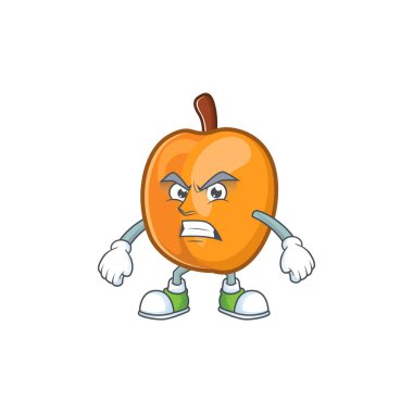 Çığlık kayısı sevimli meyve çizgi film karakter tarzı