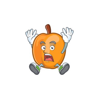 Başarılı kayısı sevimli meyve çizgi film karakter tarzı