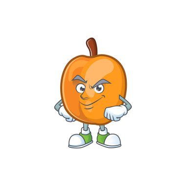 Smirking kayısı sevimli meyve çizgi film karakter tarzı