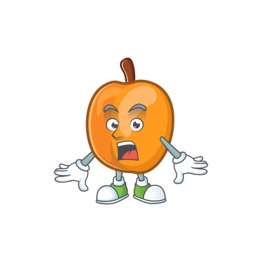 Karikatür şaşırttı olgun kayısı karakter maskotu