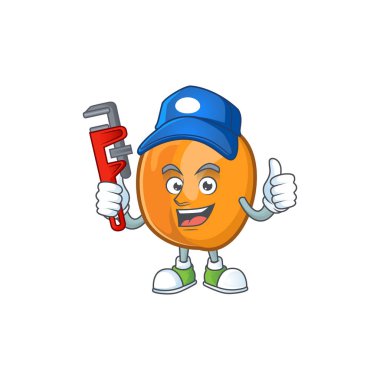 Karikatür şeklinde tesisatçı kayısı meyve