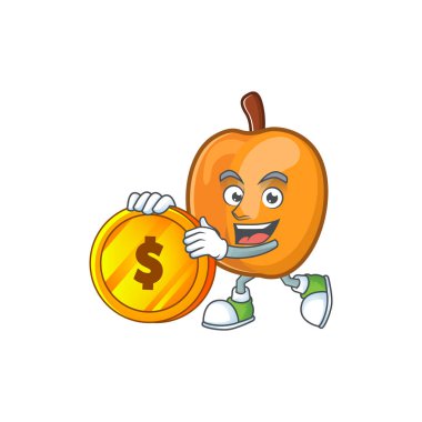 Karikatür şeklinde sikke kayısı meyve getir