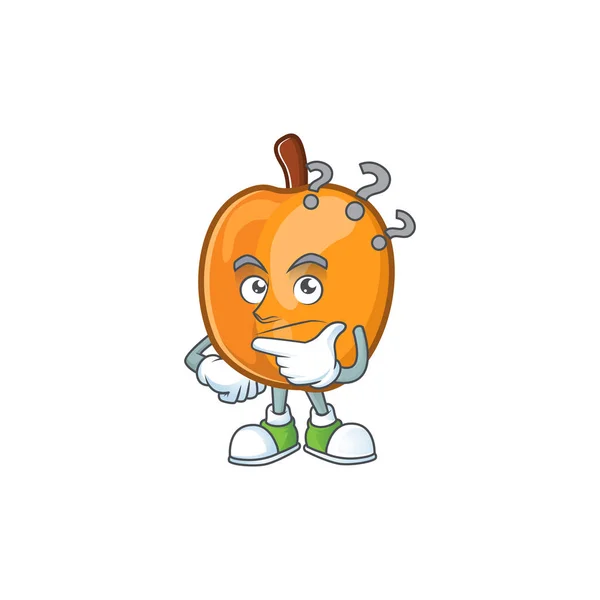 คิดว่าแอปริคอทสุกตัวละคร mascot ของการ์ตูน — ภาพเวกเตอร์สต็อก