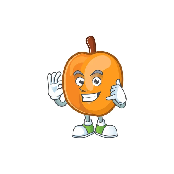 Зови меня фруктом абрикоса в мультяшной форме. — стоковый вектор