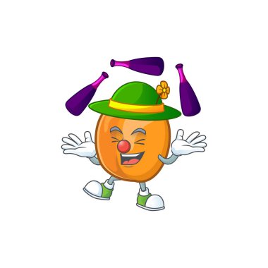 Karikatür şeklinde kayısı meyve hokkabazlık