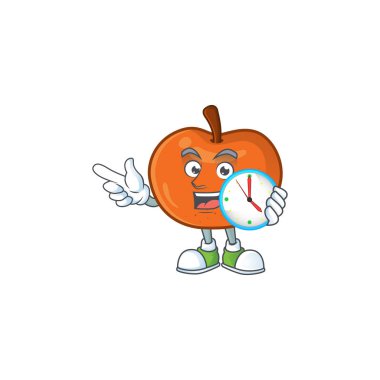 Karikatür şeklinde saat mandalina tatlı ile