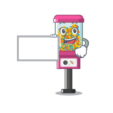 Maskot izole kurulu şeker otomat ile