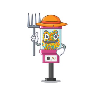 Çiftçi şeker otomat maskot izole