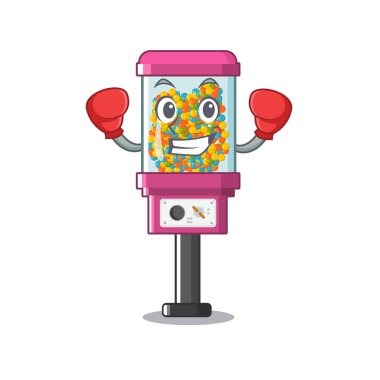 Boks şeker otomat maskot izole