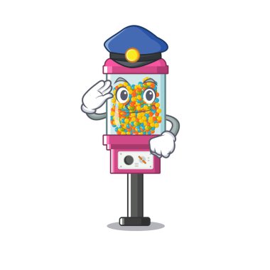 Polis şeker otomat maskot izole