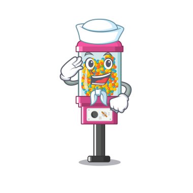 Denizci şeker otomat maskot izole