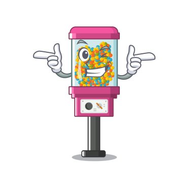 Bir karikatür göz kırpmak şeker otomat