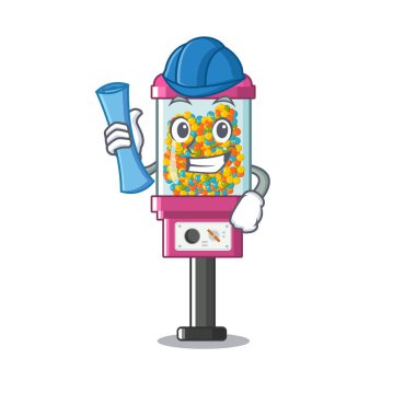 Bir karikatür mimar şeker otomat