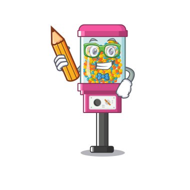 Bir karikatür öğrenci şeker otomat