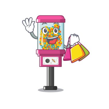 Bir karikatür alışveriş şeker otomat