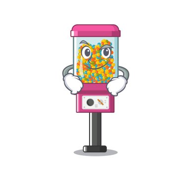 Bir karikatür de sırıtan şeker otomat