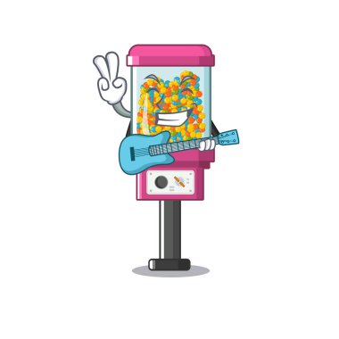 Karakter ile gitar şeker otomat ile