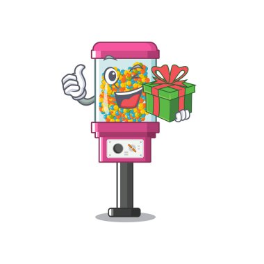 Karakter ile hediye şeker otomat ile