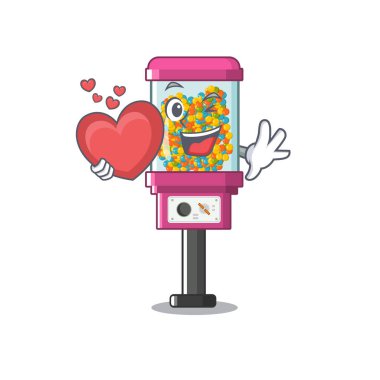 Karakter ile kalp şeker otomat ile