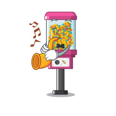 Karakter ile trompet şeker otomat ile