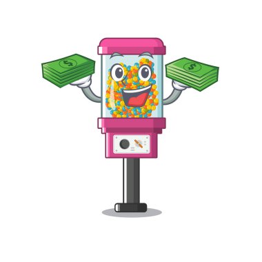 Karakter ile para çantası şeker otomat ile