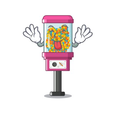 Karikatür üzerinde dil dışarı şeker otomat