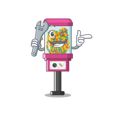 Karikatür mekanik şeker otomat