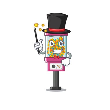 Karikatür sihirbaz şeker otomat