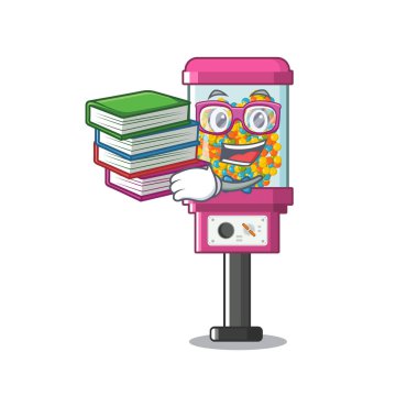 Karikatür kitap şeker otomat ile Öğrenci