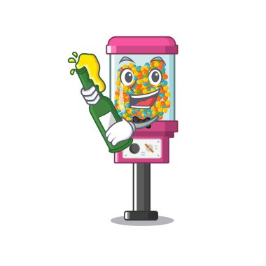 Karikatür bira şeker otomat ile