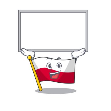 Up board maskot karikatür polonya bayrağı şeklinde