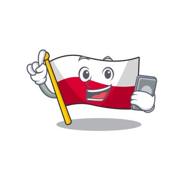 Polonya bayrağı şeklinde telefon maskotu karikatür ile