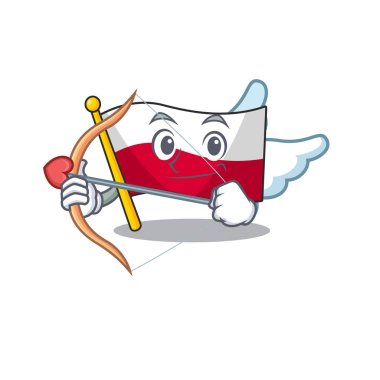 Polonya bayrağı şeklinde Cupid maskot karikatür