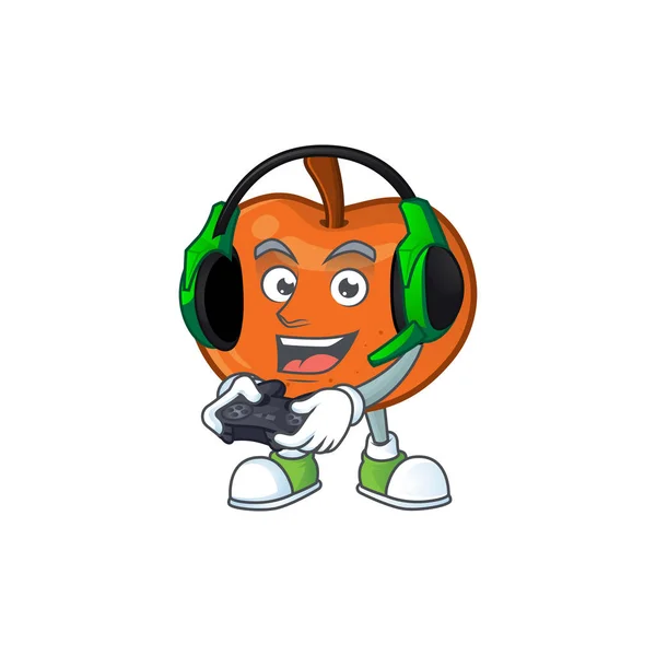 Jogo tangerina fresca suculento em personagem de desenho animado . —  Vetores de Stock